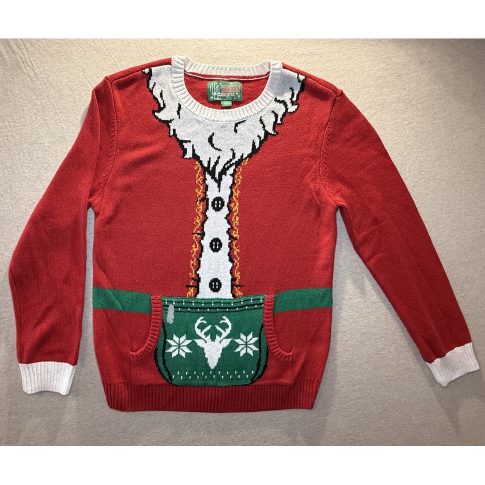 Ugly Christmas Sweater. Adult size‎ Medium. Santa.
